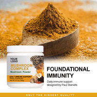 Poudre d'extrait de champignon puissant 6 en 1 30% bêta-glucane-Lions Mane, Reishi, Cordyceps, Chaga, queue de dinde, Maitake