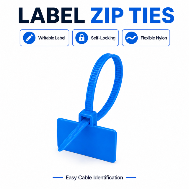 4x150mm Colored Nylon Marker Cable Ties Self-Locking Labeling Zip Ties for Fiber Optic & Electrical Sorting