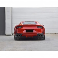 Kit carrosserie amélioré avec diffuseur arrière style OEM en fibre de carbone sèche et queue de cygne à trois étages pour Ferrari 812