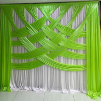 Rideau de fond de scène de luxe 10x10ft en soie glacée crème à draperies croisées pour décoration de mariage, événements et fêtes