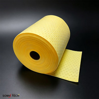Tapis absorbant non tissé pour liquides et huiles, pour nettoyage industriel des déversements dangereux, rouleau de coton, feuilles perforées en polypropylène pour fuites