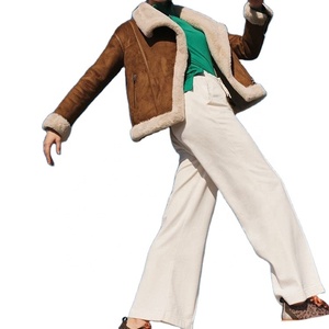 Nouveau hiver femmes épais à manches longues coton rembourré chaud daim fausse peau de mouton fourrure <span class=keywords><strong>aviateur</strong></span> vestes - Product Image 2