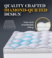Housse de Matelas Lavable en Mousse Fraîcheur Grand Lit Double Rembourrée, Protège-Matelas Doublure, Surmatelas en Mousse à Mémoire de Forme Démoulée pour Matelas