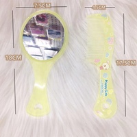 Ensemble miroir et peigne de voyage portables en gros d'usine, kit de miroir cosmétique et peigne en plastique, cadeau pour filles, accessoires de beauté pour la maison