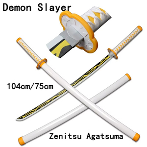 Lame de Nichirin en <span class=keywords><strong>bois</strong></span> à motif éclair Zenitsu Agatsuma, accessoires de cosplay d'anime, bambou et <span class=keywords><strong>bois</strong></span> sûrs et inoffensifs - Product Image 1