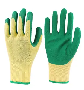 Fabricante de guantes de mano de alta calidad de 5 hilos de algodón 21S, guantes de trabajo de látex, entrega rápida