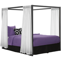 Quatre affiches en bambou style antique, lit double réglable, inde