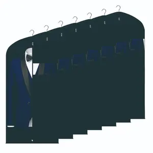 개인화 된 블랙 화이트 생분해 통기성 남성 세트 커버 여행 신부 긴 원피스 웨딩 가운 의류 가방 로고