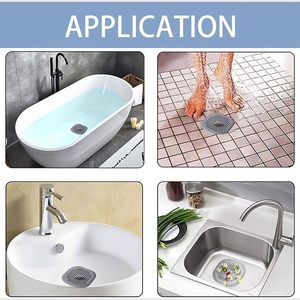 <span class=keywords><strong>Bouchon</strong></span> de drain en silicone facile à nettoyer pour salle de bain/cuisine, anti-blocage, attrape-cheveux pour drain de douche - Product Image 2
