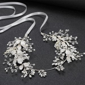 Serre-tête de mariée artisanal en feuille d'or, flexible, avec perles, style bohème, orné de cristaux floraux, pour mariées, demoiselles d'honneur et soirées de bal - Product Image 5