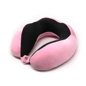 Almohada de cuello de espuma viscoelástica, cómoda almohada de viaje en forma de U de alta calidad