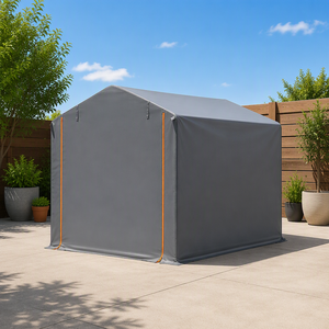 Tente de <span class=keywords><strong>garage</strong></span> pour voiture d'extérieur durable, <span class=keywords><strong>toit</strong></span> <span class=keywords><strong>plat</strong></span>, matériau PE, imperméable, pour vélos, motos, abri de jardin, gris - Product Image 3
