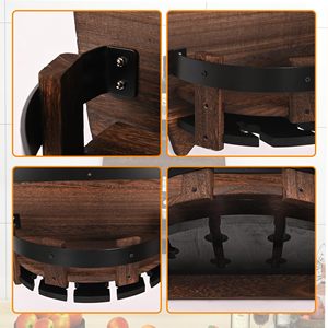 Portabottiglie in legno portabottiglie in legno portabottiglie da parete decorativo Vintage - Product Image 3