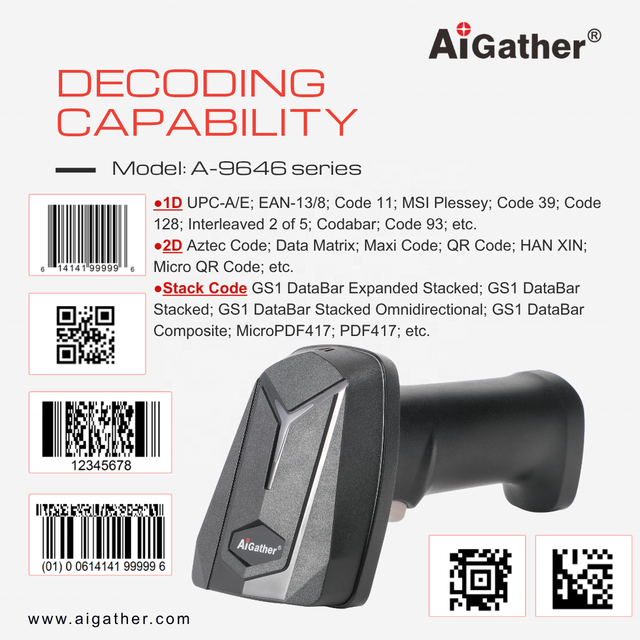 Wired Handheld Rapid Scanning the Checkout Counter & Supports Screen-displayed Payment Barcodes A-9646N