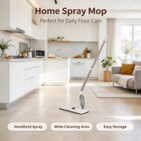 Serpillère pulvérisatrice avec manche extensible en acier inoxydable, taux de déshydratation élevé pour le nettoyage des sols en bois dur et en carrelage
