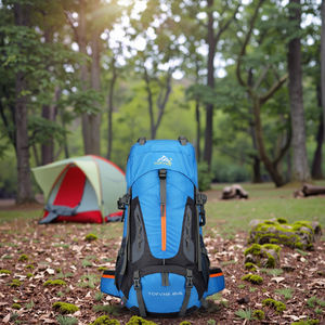 Personalizzato 50L nero leggero zaino da viaggio impermeabile in Nylon in poliestere foderato per l'arrampicata Trekking nei campi di <span class=keywords><strong>montagna</strong></span> - Product Image 6