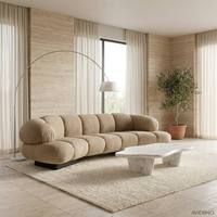Canapé sectionnel incurvé moderne de luxe, canapé rembourré en tissu pour la maison, l'hôtel, l'appartement et les projets de villas
