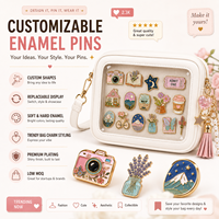 Broches en émail personnalisées, badges en métal, épingles de revers, broches en émail dur, design mignon et esthétique (café, appareil photo, livre, fleur), pour la décoration de sacs à dos, sacs et comme cadeau
