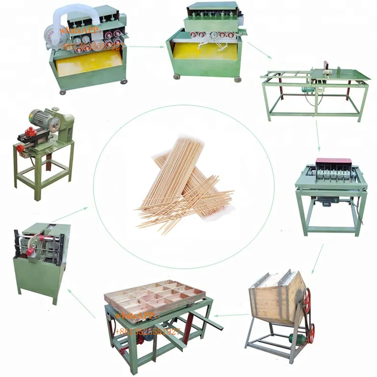 Automatische Bambus Holz BBQ Herstellungs ausrüstung Schneiden Spalt spieße Stick Verarbeitung maschine
