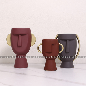 <span class=keywords><strong>Vase</strong></span> <span class=keywords><strong>en</strong></span> céramique <span class=keywords><strong>en</strong></span> gros, fleurs séchées, salon, décoration d'intérieur simple et créative, arrangement floral, <span class=keywords><strong>vase</strong></span> <span class=keywords><strong>en</strong></span> céramique <span class=keywords><strong>en</strong></span> <span class=keywords><strong>forme</strong></span> <span class=keywords><strong>de</strong></span> <span class=keywords><strong>visage</strong></span> - Product Image 3