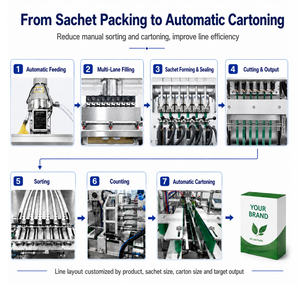 KL Automatic 6 Line 8 Vffs Drink Powder Sachet Carton Box <b>Machine</b> Stick Pack Cartoning Packing Stick Pack Cartoning <b>Machine</b> Stic - Product Image 4