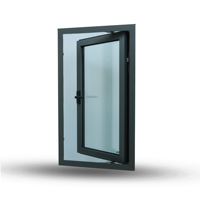 Fenêtres à battants horizontaux à ouverture vers l'extérieur, design moderne, cadre en alliage d'aluminium, fenêtre à battants en verre