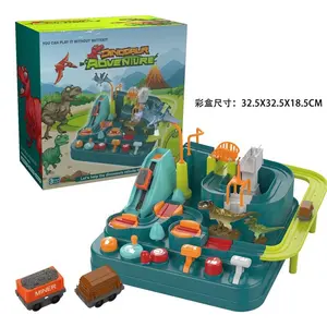 Hayvan dünya plastik çocuk eğitim araba macera parça oyuncak dinozor çocuklar yarış pisti araba macera oyuncak bebekler için