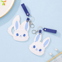 YY Étui miroir en forme de lapin, porte-clés, cadeau, étui portable pour rouge à lèvres, organiseur de cosmétiques, breloque de sac à main tendance