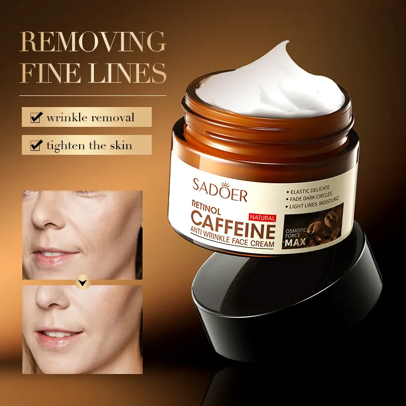 BIOAQUA SADOER Fade Fine Lines Skin Firming Anti Aging Wrinkle Face Moisturizing Retinol Cream with Caffeine