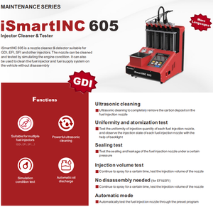 เครื่องทดสอบหัวฉีดอิเล็กทรอนิกส์ CNC605A รองรับ GDI 4 สูบ 220V เครื่องทำความสะอาดและทดสอบหัวฉีดสำหรับยานยนต์ - Product Image 4