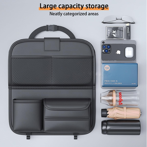 Organizador de Asiento Trasero de Coche Personalizado de Fábrica con Bandeja, Mesa Plegable para Reposacabezas de Asiento Trasero con Bolsillos Grandes, Cuero Impermeable - Product Image 4