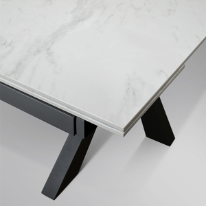 Table à manger extensible Luciano 160 à 240 cm, plateau en céramique, base en métal, usage intérieur - Product Image 5