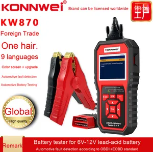 Custom KW870 2-In-1 Ingebouwde Auto Diagnostische En Batterij <span class=keywords><strong>Tester</strong></span> Gereedschap Elektrische Stroom Engelse Taal - Product Image 2