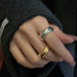 S925 Sterling Silver Heavy - duty Loach - back <b>Plain</b> <b>Ring</b> Minimalist Stackable Matte Wholesale - Product Image 3