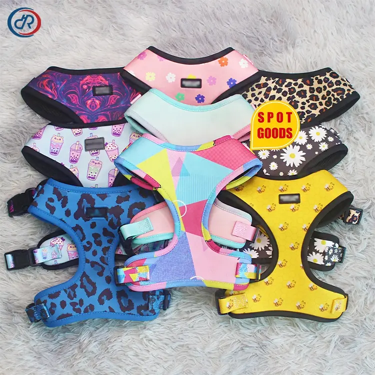 OKKPETS OEM/ODM harness dog bandana bows pet collar dog chest custom logo printing dog harness set