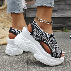 Women European and American Style Sports <b>Sandals</b> New Breathable Slip-On Thick-Soled Platform Roman <b>Sandals</b> for Summer - Product Image 4