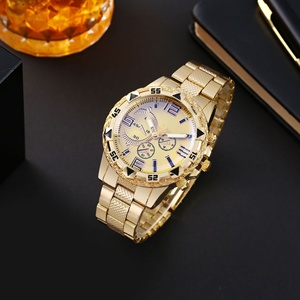 Nuevo Reloj de Pulsera para <span class=keywords><strong>Hombre</strong></span>, Diseño Ejecutivo, Esfera Grande Dorada, Reloj de Lujo con Connotación Explosiva - Product Image 1