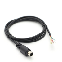 OEM/ODM Mini-DIN 10-Pin Stecker auf offenes Kabel mit Geflecht- und Alufolienabschirmung für SPS, CNC, AV, 3, 4, 5, 6, 7, 8, 9 Pin Anpassung