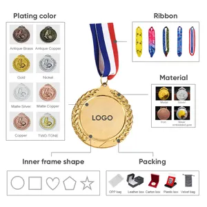 Customized Logo Sports Metal Medal Sports Medals And Ribbons Sporting Blank Trophies And Medals