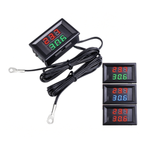 Thermomètre numérique double haute précision avec sonde double, pour voiture 5/12/24V et aquarium, avec sangle de fixation