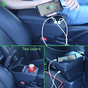 <span class=keywords><strong>Accoudoir</strong></span> de voiture Volkswagen Skoda Citigo VW Seat Mii, boîte de rangement automatique, porte-gobelet en cuir PU ABS, populaire, haute qualité - Product Image 4