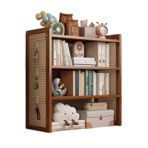 Étagère de bureau Bamboo In The Wind à 3 niveaux, support de rangement multi-niveaux en bambou pour livres, organisation de l'espace de travail - Product Image 5