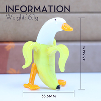Vente en gros d'usine : Sculpture d'art Murano, Figurine d'animal en verre Canard Jaune, Décoration d'intérieur