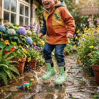 Bottes de pluie Chelsea en caoutchouc pour tout-petits, collection quatre saisons, motif animaux de dessin animé nordique et ballons, imperméables, vente en gros