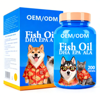 Comprimés d'huile de poisson AINA pour chiens et chats (OMEGA-3 DHA EPA ALA) 0,5g Sans céréales Soutien immunitaire Absorption rapide Santé cardiaque et cutanée