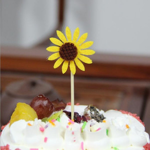 Adornos para pasteles de girasol, decoraciones florales coloridas hechas a mano para pasteles de cumpleaños, suministros para fiestas, 520, Día del Niño - Product Image 4