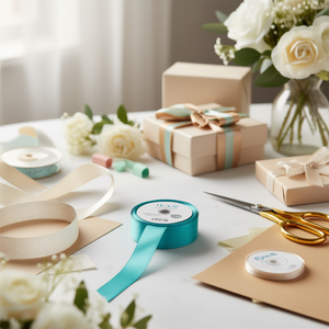 ริบบิ้นผ้าซาตินอิลัน 2.5 ซม. X 25 หลา สีเทอร์ควอยซ์ D34 - Product Image 2