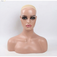 Mannequin de présentation demi-corps à double épaule pour maquillage, perruques, boucles d'oreilles et colliers, style européen-américain, pour vitrine