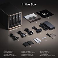 NAS de Escritorio de 4 Bahías con CPU AMD R2514, 8GB de RAM DDR4, 4K a 60Hz, Ranuras M.2 NVMe de 10GbE, Almacenamiento Conectado a la Red