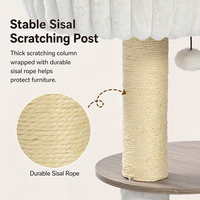 Arbre à chat multi-niveaux de 80 cm avec tissu en peluche de lapin crème, perchoir surélevé confortable et poteau à gratter en sisal durable